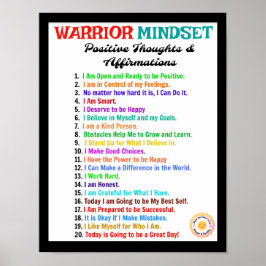 Poster d'Affirmations - Mindset guerrier