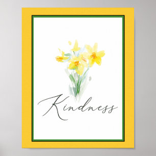 Poster Daffodils aquarelle de gentillesse 