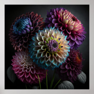 Poster Dahlia Flowers