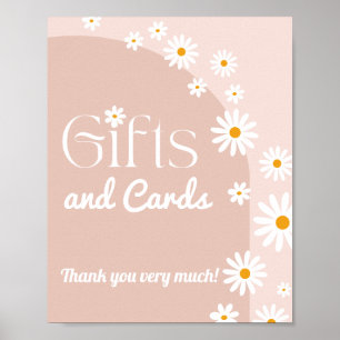 Poster Daisy Baby en fleur Boho Girl Baby shower cadeau