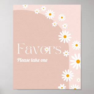Poster Daisy Baby in florom Boho Girl Baby shower faveurs