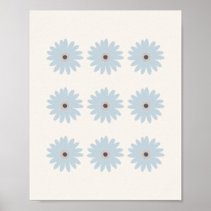 Poster Daisy bleu clair