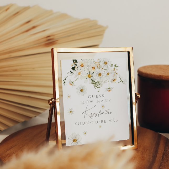 Poster Daisy Boho Fleur sauvage Jeux de baisers nuptiaux  (Créateur téléchargé)