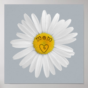 Poster Daisy Flower For Mom Art Personnaliser Arrière - p