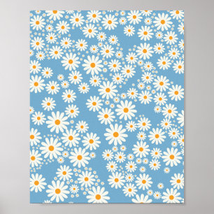 Poster Daisy Garden 02 Bleu