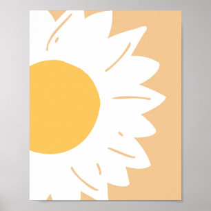 Poster Daisy – Œuvre d'art floral minimaliste pour mur