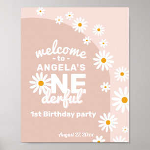 Poster Daisy rose miss onderful bienvenue 1er anniversair