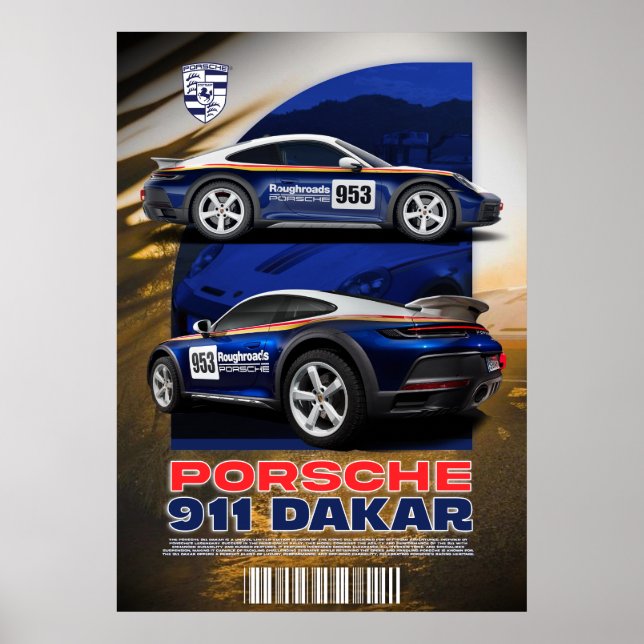POSTER DAKAR PORSCHE 911 (Devant)