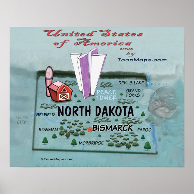 Poster Dakota du Nord USA (Devant)