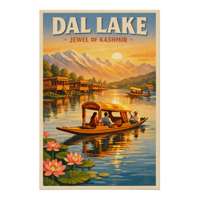 Poster Dal Lake, Srinagar, India, in a classic (Devant)