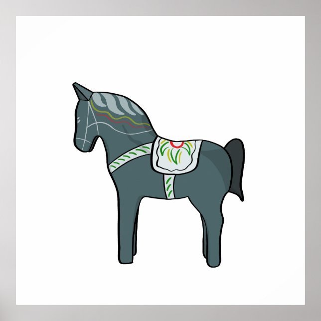 Poster Dala horse (Devant)