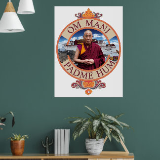Poster Dalaï Lama Palais Potala Om Mani Padme Hum