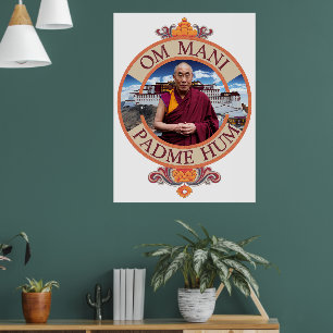 Poster Dalai Lama Potala Palace Om Mani Padme Hum