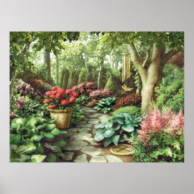 Poster d'Alan Giana "Dragonfly Garden" (Devant)