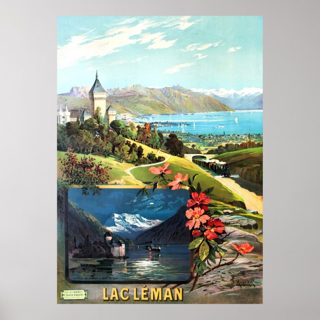 Poster d'ALÉSI, F. Hugo. Lac Leman, 1895. (Devant)