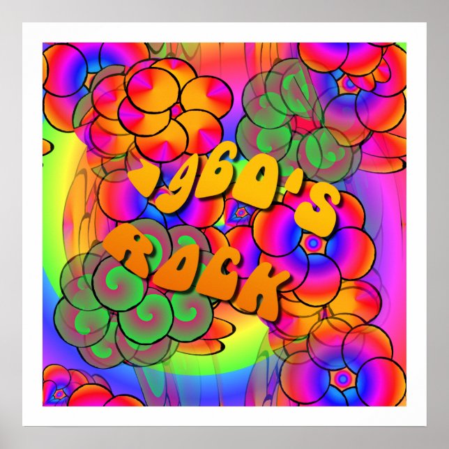 Poster d'alimentation en fleurs psychédélique rock (Devant)