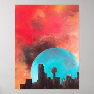 Poster Dallas au clair de lune