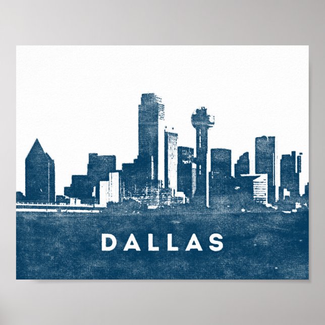 Poster Dallas City Skyline Imprimer Texas (Devant)