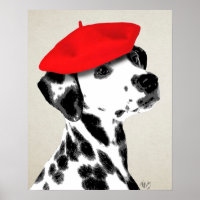 Dalmatien Avec Beret Rouge