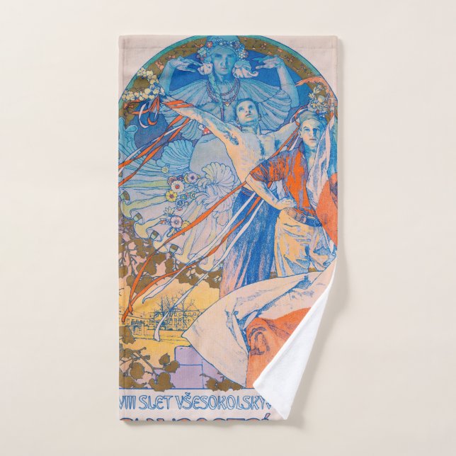 Poster d'Alphonse Mucha pour le Sokol Festival (19 (Serviette à main)