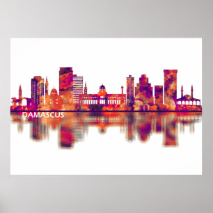 Poster Damas Syria Skyline