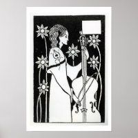 Dame au cello, du Morte d'Arthur"(litho)