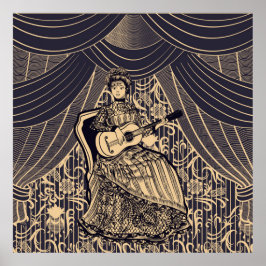 Poster Dame avec guitare