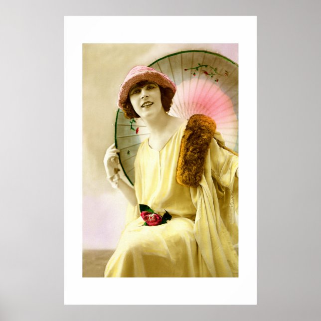 Poster Dame avec parasol (Devant)
