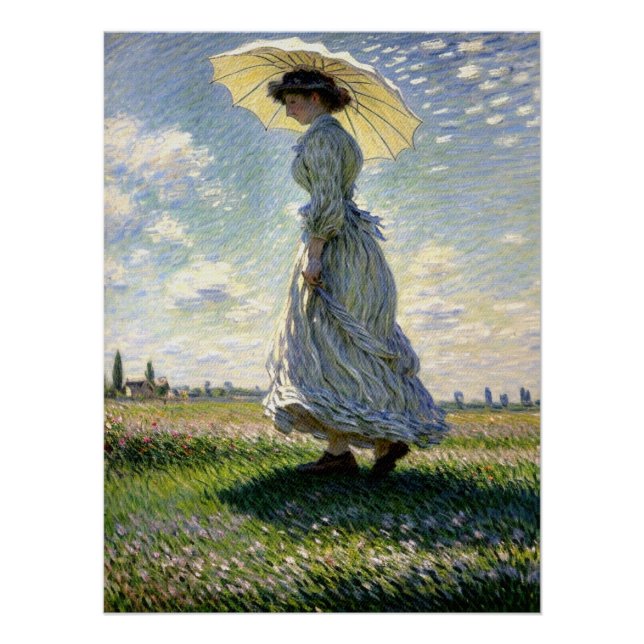Poster Dame avec parasol (Devant)