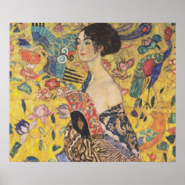 Poster Dame avec ventilateur - Gustav Klimt
