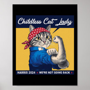 Poster Dame Chat Nous n'allons pas revenir Kamala Harris
