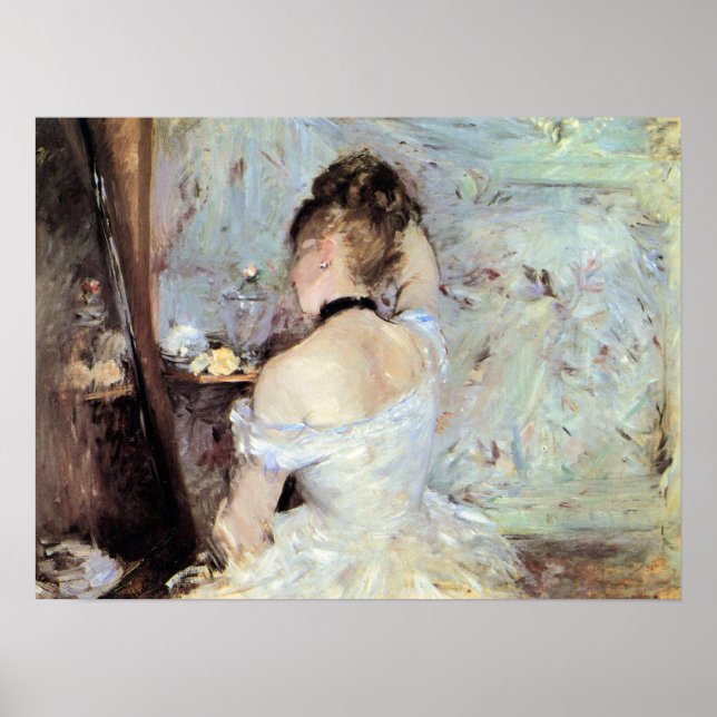 Poster Dame dans les toilettes par Berthe Morisot (Devant)