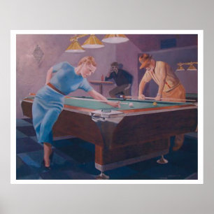 Poster Dame de billards