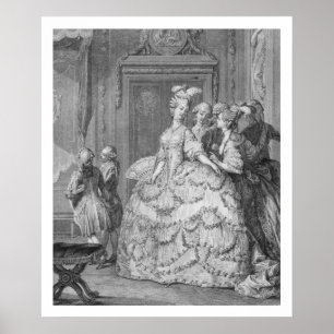 Poster Dame de honneur de la Reine, gravée par P.A. Mart