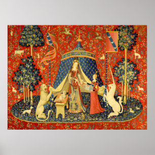 Poster Dame et licorne Tapisserie médiévale Art
