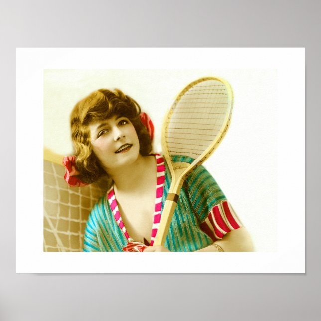 Poster Dame et tennis (Devant)