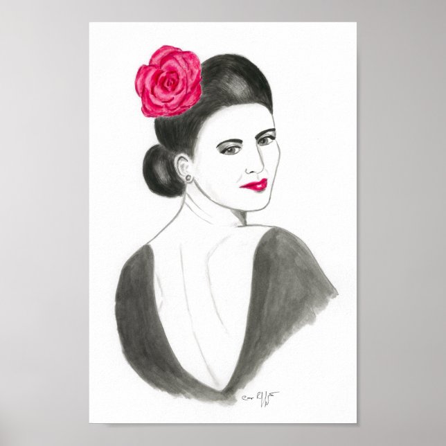 Poster Dame flamenco (Devant)