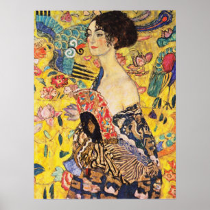 Poster Dame Gustav Klimt Avec Ventilateur