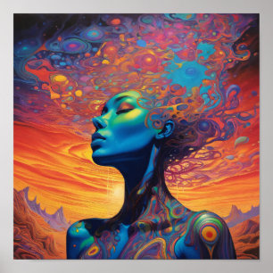 Poster Dame psychédélique