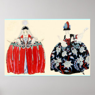 POSTER DAME ROCOCO BEAUTÉ, STYLISTE DE MODE