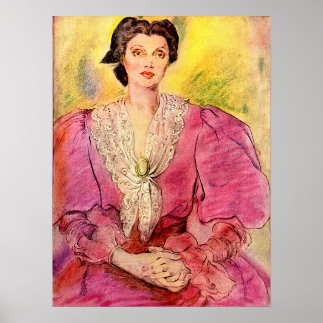 Poster dame rose (Devant)