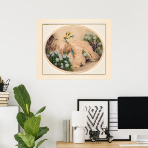 Poster Dame rose de Louis Icart