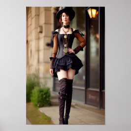 Poster Dame Steampunk