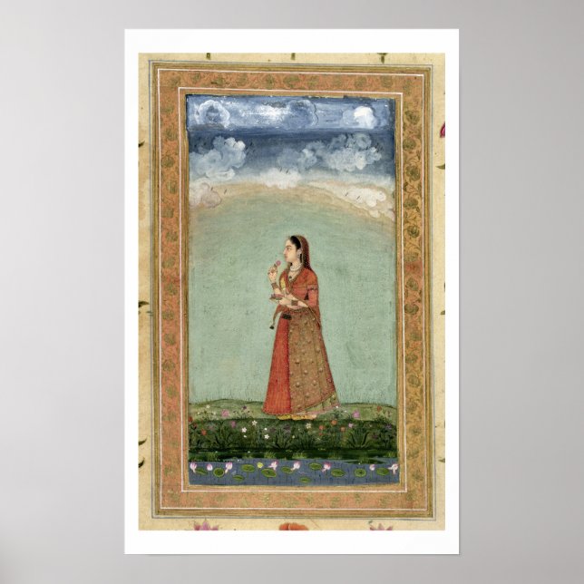 Poster Dame tenant un bol de roses, de la Petite Vie (Devant)