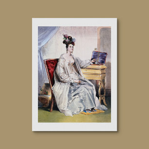 Poster Dame victorienne avec boîte à bijoux - Élégant Vin