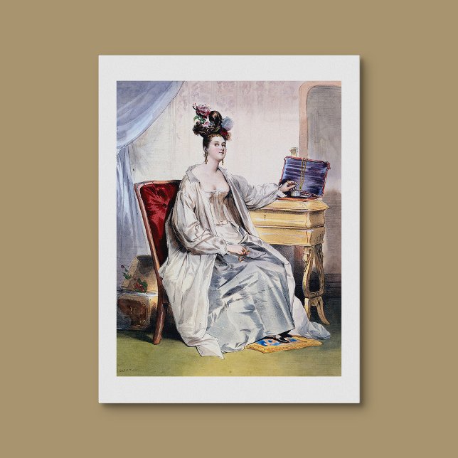 Poster Dame victorienne avec boîte à bijoux - Élégant Vin (Créateur téléchargé)