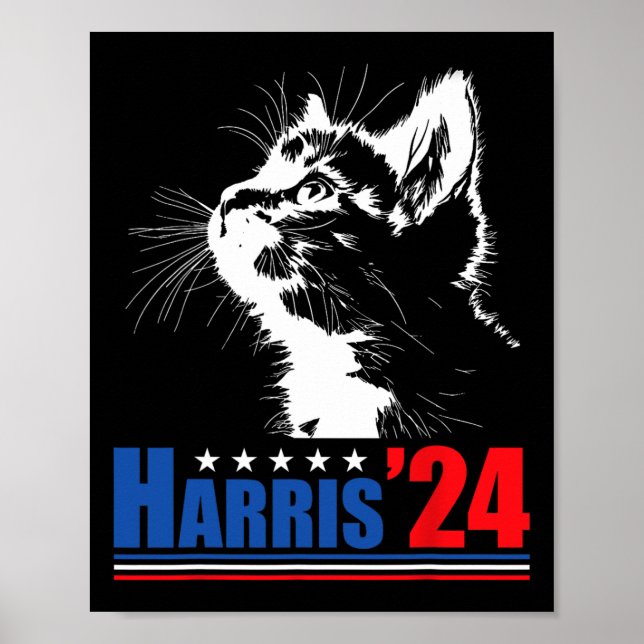 Poster Dames De Chat Sans Enfant Pour Kamala Harris 24 Us (Devant)