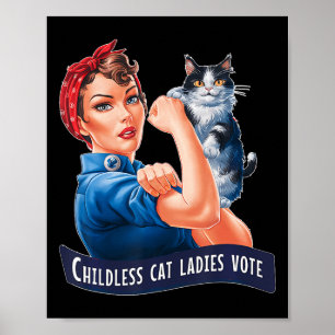 Poster Dames de chats sans enfants votent Rosie