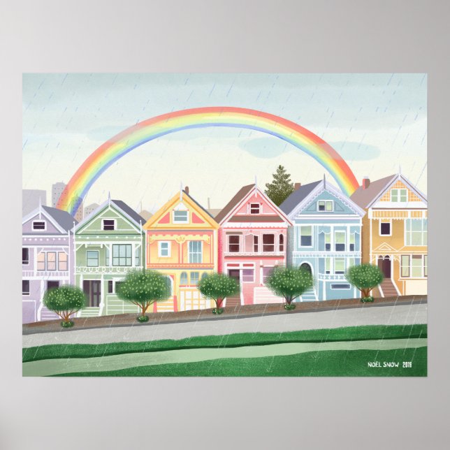 Poster Dames peintes de San Francisco Pastel (Devant)