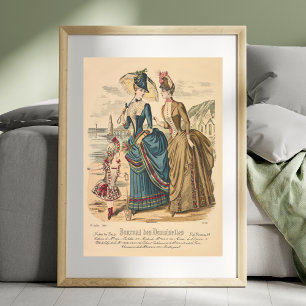 Poster Dames Victoriennes Paris Beach Vintage Ad Collage